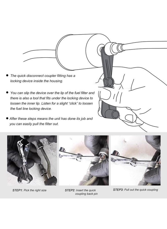 Wevdn 2PCS Fuel Line Disconnect Tool, 3/4 5/8 1/2 3/8 Inch & 3/8 5/16 Inch Fuel Filter Removal Tool for Quick Disconnection, Multi-Purpose Scissor Fuel Line Wrench Fit Cars Truck SUV - Image 4