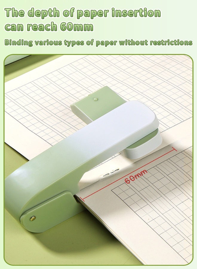 【360° دوران】دباسة متعددة الوظائف بلون أخضر متدرج، متعددة الأوضاع للتجليد، مستلزمات مكتبية بسعة كبيرة 210 ورقة، مصنوعة من المعدن، مناسبة للمكاتب والمدارس في السعودية - Image 4