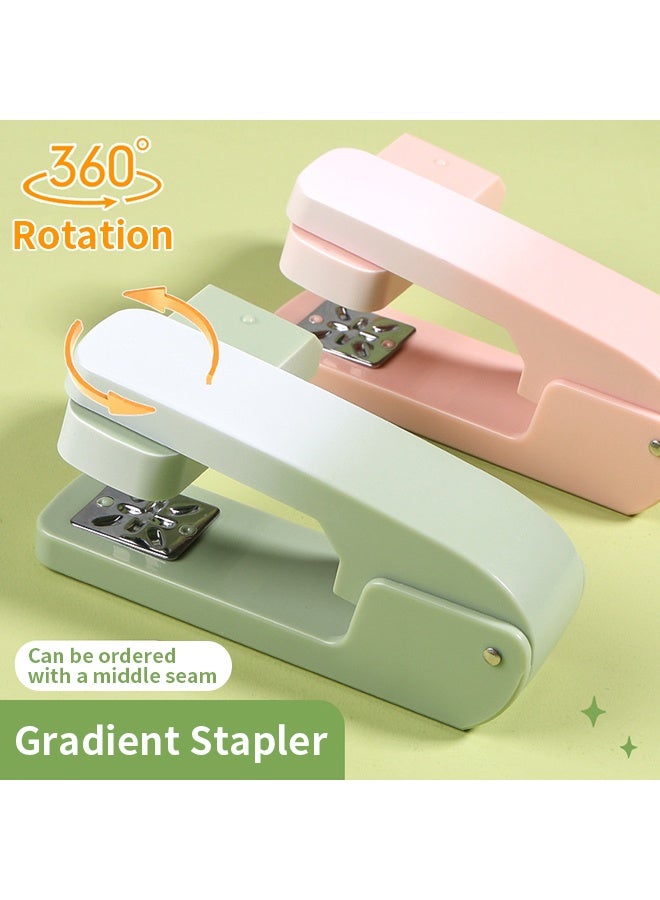 【360° دوران】دباسة متعددة الوظائف بلون أخضر متدرج، متعددة الأوضاع للتجليد، مستلزمات مكتبية بسعة كبيرة 210 ورقة، مصنوعة من المعدن، مناسبة للمكاتب والمدارس في السعودية - Image 2