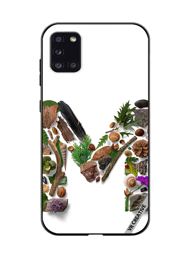 VR CREATIVE غطاء حماية لجهاز سامسونج جالاكسي A31 بتصميم حرف M متعدد الألوان - Image 1