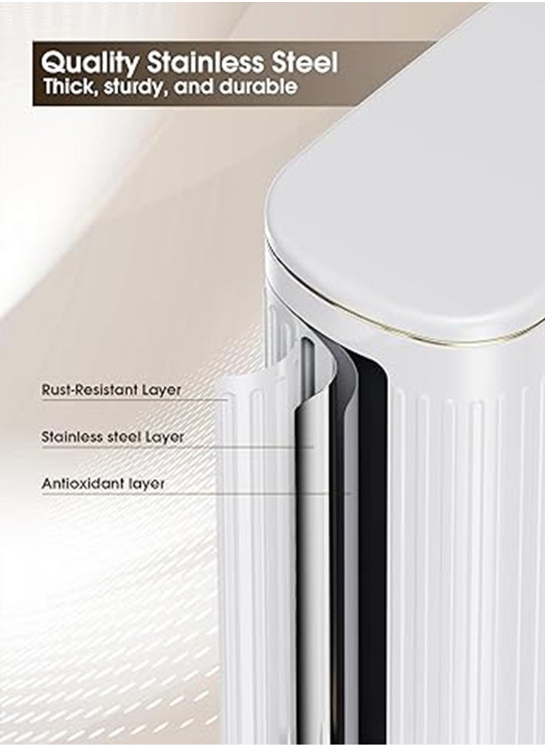 Arabest Slim Bathroom Trash Can with Lid Soft Close, 6 Liter/1.6 Gallon Stainless Steel Small Garbage Can with Removable Inner Bucket, Step Pedal, Slim Wastebasket for Toilet, Office, Bedroom  - Image 3