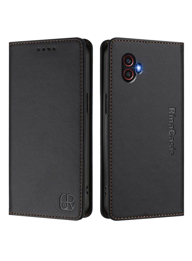 S-TOP Case For Samsung Galaxy XCover 6 Pro RC01 Dual-Folded Magnetic Suction RFID Leather Phone Case - Image 2