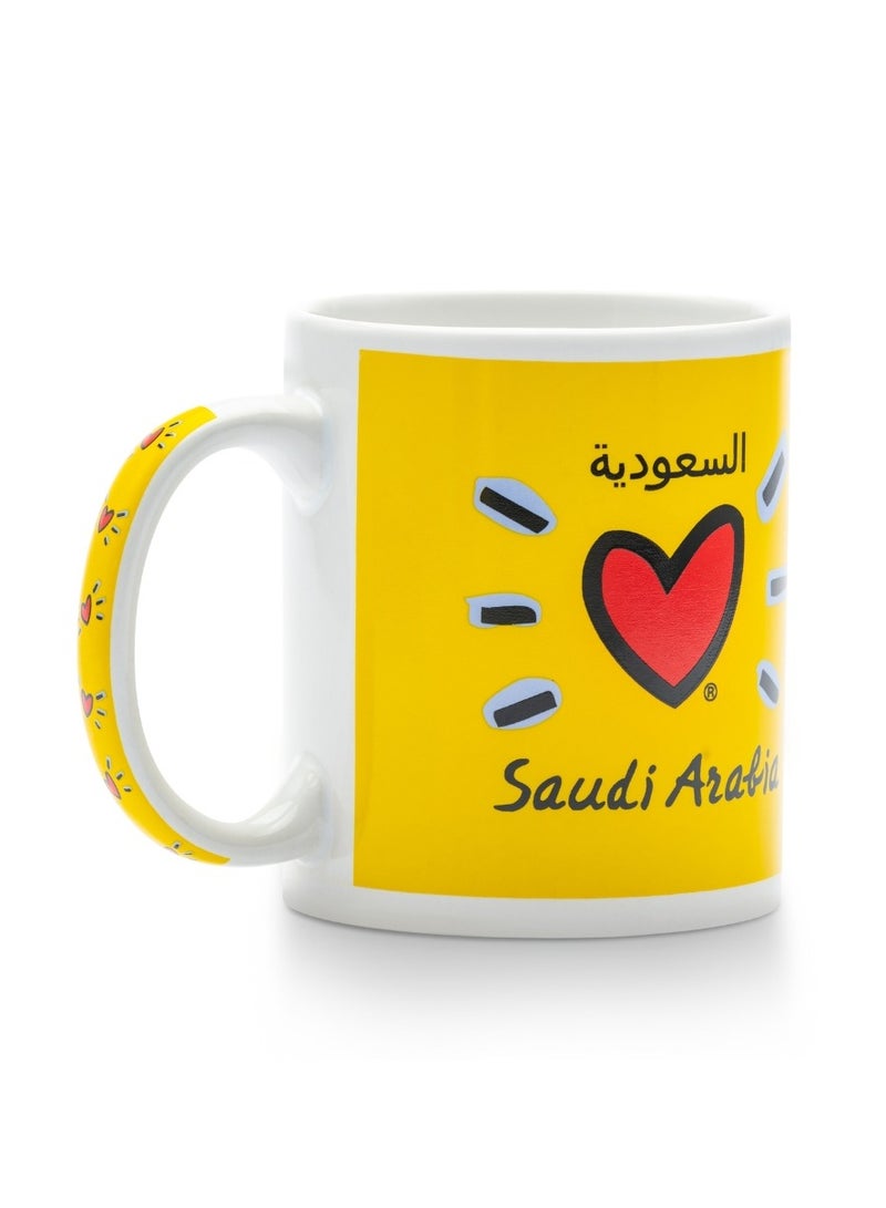 قفتات كوب تذكاري أصفر أحب السعودية بمعالم المملكة - Image 4