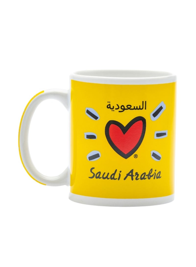 قفتات كوب تذكاري أصفر أحب السعودية بمعالم المملكة - Image 3