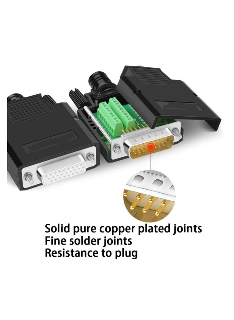 Captaintech DB26 Female Solderless Breakout Connector, Solderfree RS232 D-SUB Serial to 26-Pin Port Terminal Male Adapter Pure Copper Core Gold Plated Connector with Case - Image 3
