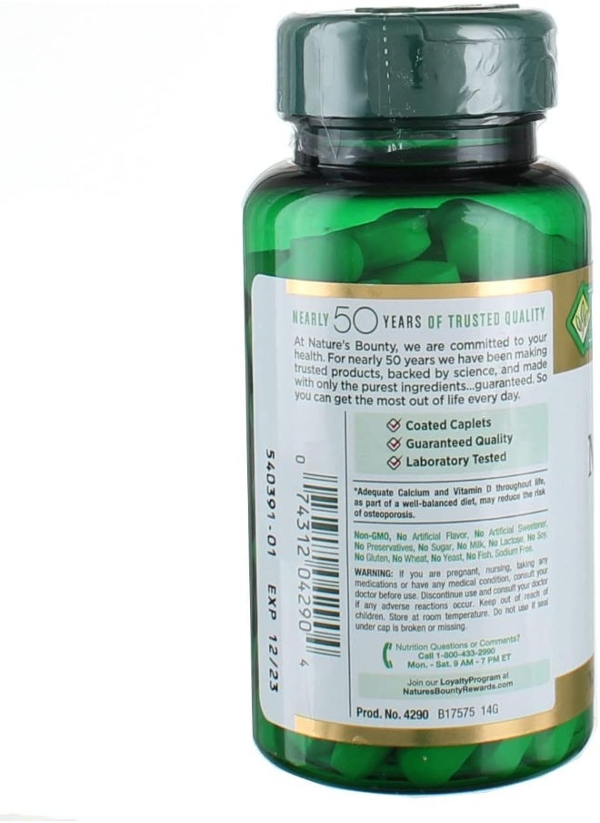 NATURE'S BOUNTY Calcium Magnesium Zinc + D3 - 100 Caplets, Packaging May Vary  - Image 3