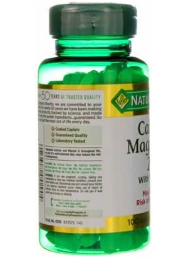 NATURE'S BOUNTY Calcium Magnesium Zinc + D3 - 100 Caplets, Packaging May Vary  - Image 5