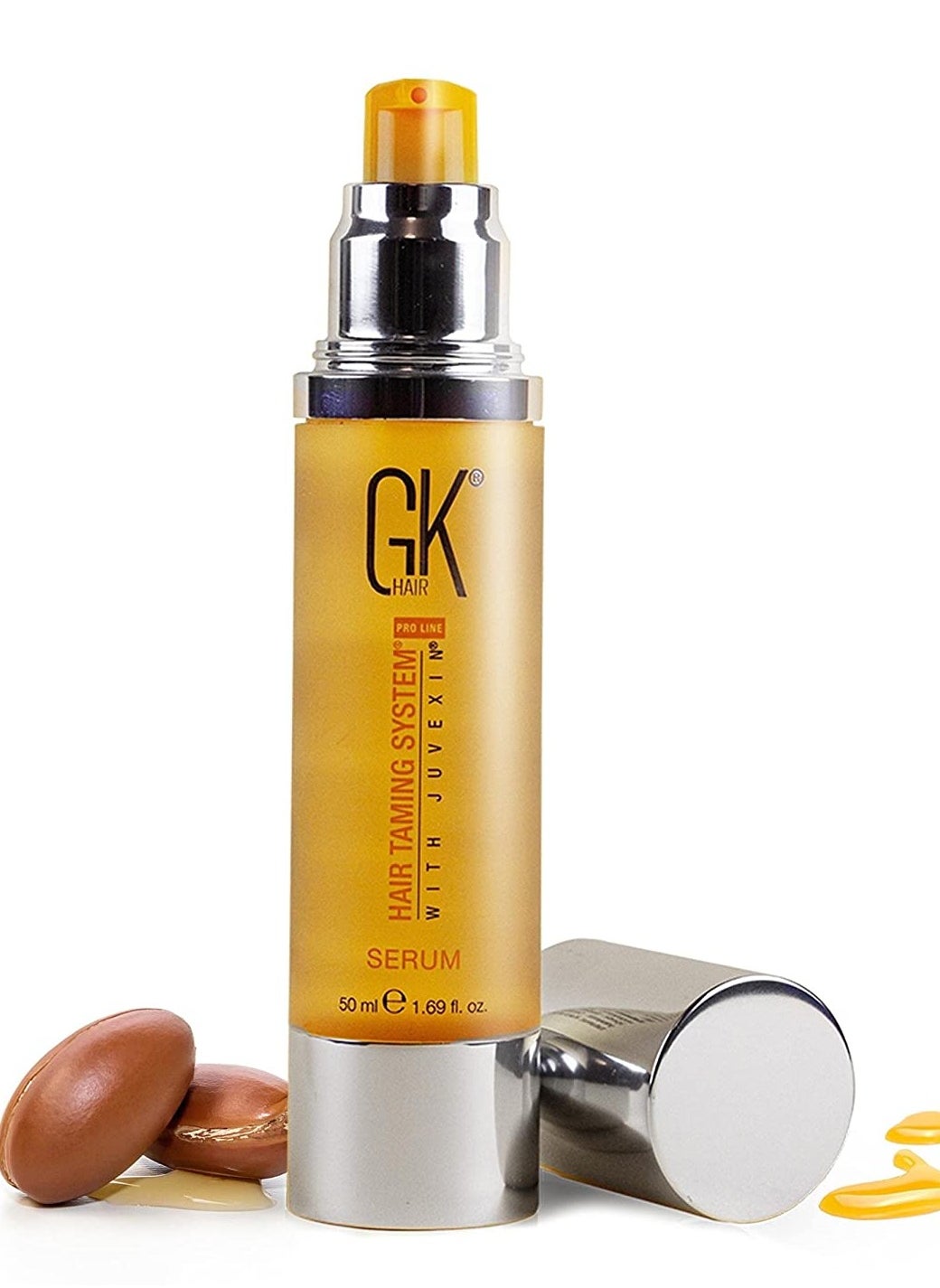 GK Hair GK HAIR Global Keratin Hair Smoothing Serum (1.69 Fl. Oz/50ml) Organic Argan Oil Hydrating Strength Shine Dry Damaged Repair Anti Frizz Moistures Nourishment Weightless Styling All Hair Types 