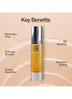 GK Hair Smoothing Serum (1.69 Fl. Oz/50ml) Organic Argan Oil Hydrating Strength Shine Dry Damaged Repair Anti Frizz Moistures Nourishment Weightless Styling All Hair Types  - Image 2