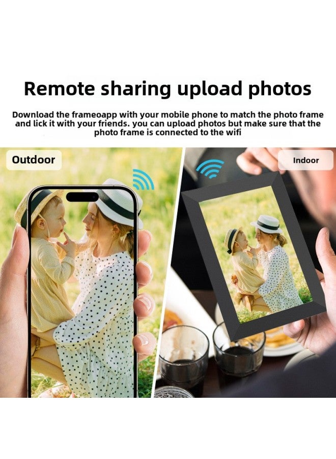 10.1 Inch Smart Cloud Photo Frame WiFi Digital Photo Frame Smart Touch Electronic Photo Album Automatic Loop Player-Color:10.1inch Cloud Photo Frame Black+white 32gb - Image 3