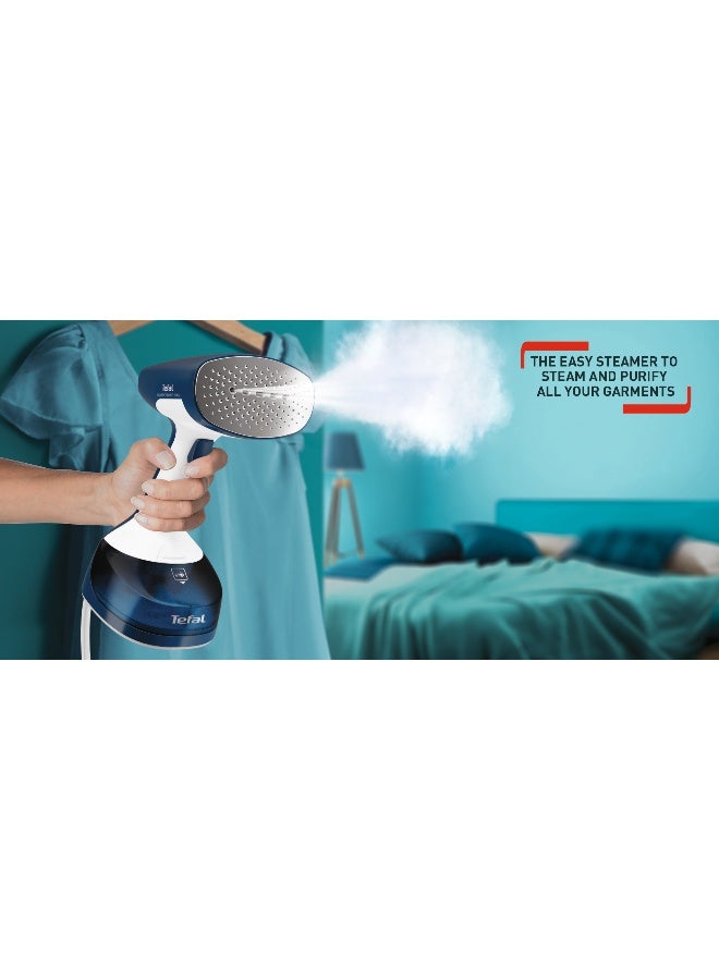 TEFAL Access Steam Easy Handheld Steamer, 1400 W, Steam Output Up to 25 g/Min., Rapid 15-Second Heat-Up, Sanitizing, Light, Door Hook, DT7130G0 500 ml DT7130G0 White & blue - Image 3