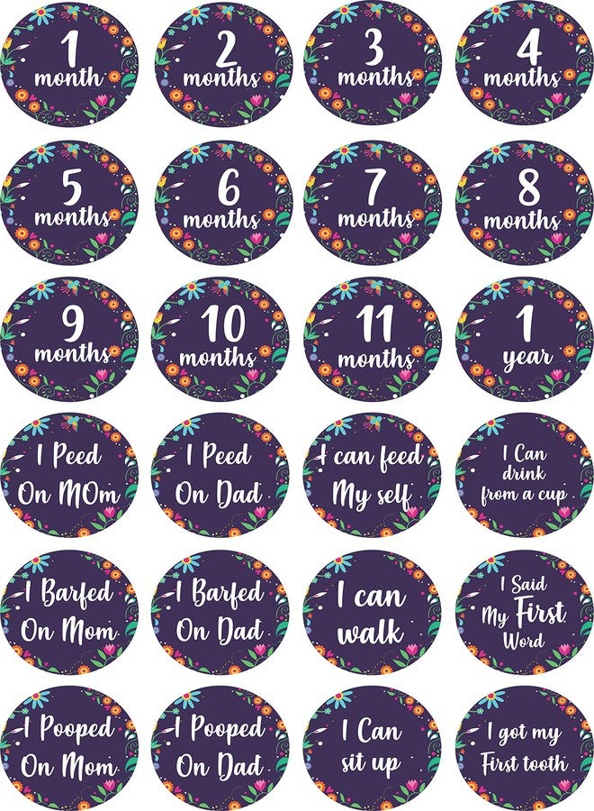 SVM CRAFT® Baby Monthly Milestone Stickers-Birth to 12 Months and 12 Bonus Achievement Stickers (Set of 24) - Image 1