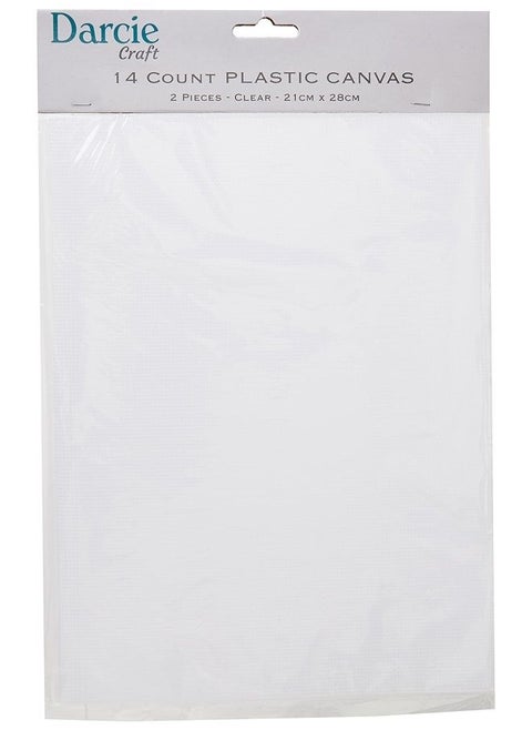 14 Mesh Clear Plastic Canvas – Create a Variety of Fun Plastic Canvas Crafts Including Bookmarks, Picture Frames, Pins and More – 2 Sheets, 14 Holes Per Inch, 8.25”x11” Per Sheet