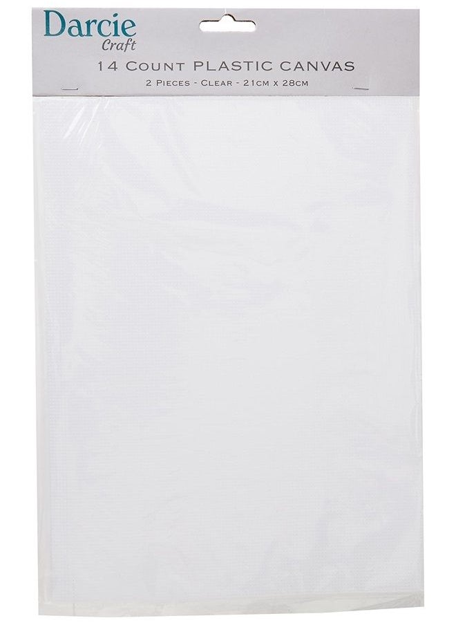 14 Mesh Clear Plastic Canvas – Create a Variety of Fun Plastic Canvas Crafts Including Bookmarks, Picture Frames, Pins and More – 2 Sheets, 14 Holes Per Inch, 8.25”x11” Per Sheet