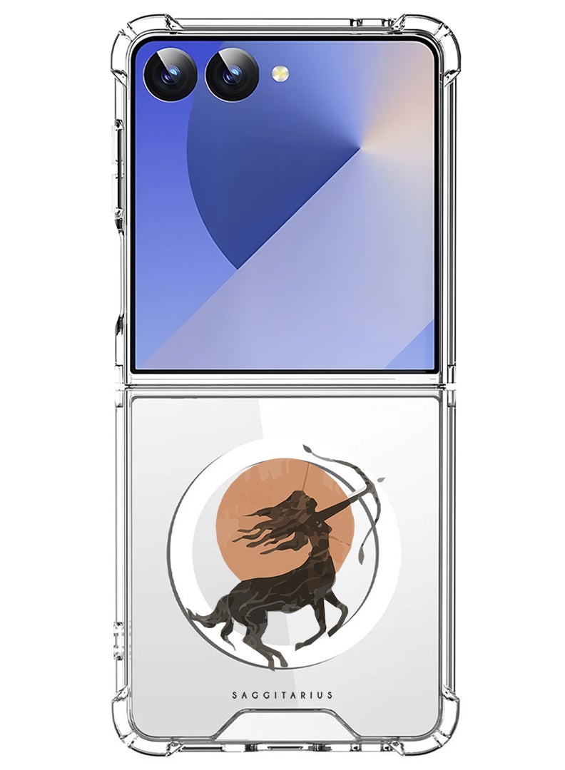 Theodor Magnetic Case for Samsung Galaxy Z Flip 7 Compatible with MagSafe Wireless Charging, Shockproof Phone Bumper Cover Sagittarius - Image 1