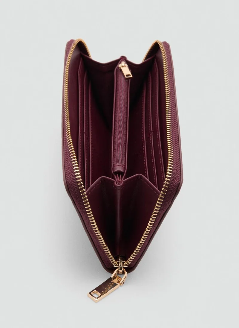 MANGO  Large Shiny Croc-Effect Wallet for Women | Best Price UAE