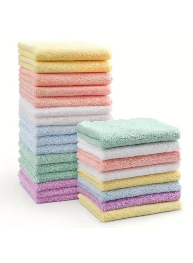 5 Pcs Random Color Premium Coral Fleece Hand Towels Ultra Soft Highly Absorbent Reusable Microfiber Face Towels Fade Resistant Geometric Patterns Vintage Style For Home Bathroom Essential Decorative S