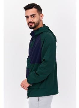 Wrangler Men Hoodie Long Sleeve Brand Logo Jacket, Dark Green  - Image 4