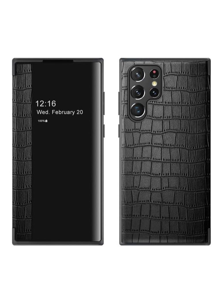 general Smart View Flip Case Compatible Galaxy S22 Ultra 5G, Slim Flip Case Shockproof Case with Window View