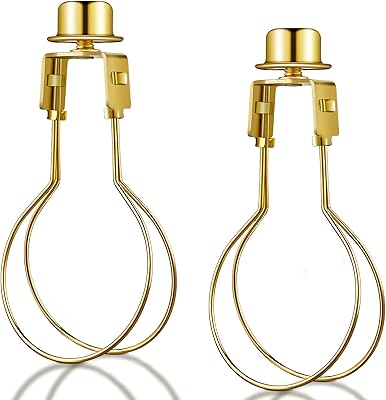 Honoson Honoson 2 Pieces Bulb Lamp Shade Light Bulb Lamp Shade Clip on Lampshade Adapter Includes Finial and Lampshade  - Image 1