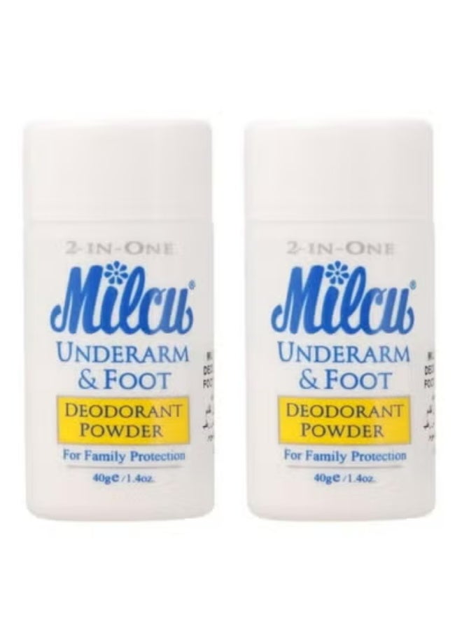 Under Arm And Foot Powder 40 g 2 pcs
