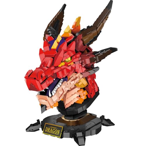 Brihappen Dragon Model Building Blocks Set for Adults Boys Girls 14 2713 Pieces Cool Animals Fire Dragon Head Building Toy Home Office Collection Gifts for Building Blocks Lover - Image 1