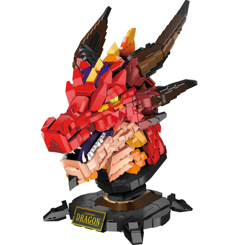 Brihappen Dragon Model Building Blocks Set for Adults Boys Girls 14 2713 Pieces Cool Animals Fire Dragon Head Building Toy Home Office Collection Gifts for Building Blocks Lover - Image 3