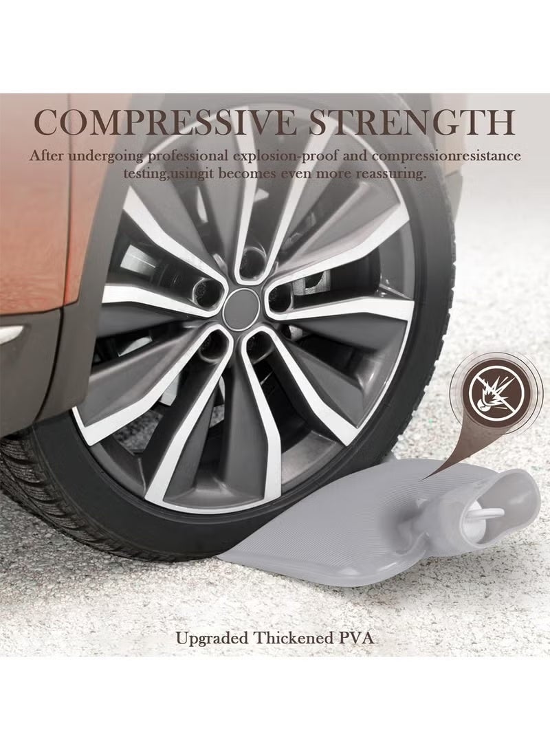 Hot Water Bottle with Soft Fleece Cover, Hot Water Bag for Cold & Hot Therapy, unisex Pain Relief, Back, Neck, Period Cramps Perfect gift for women and children(Grey) - Image 5