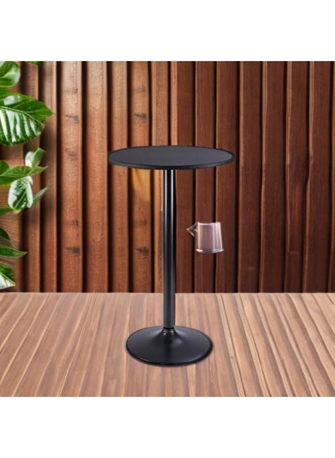 X spring Simple black coffee table-fixed round side serving table-wide base side coffee tables for sofa / living room - Image 4