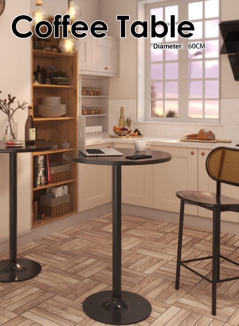 X spring Simple black coffee table-fixed round side serving table-wide base side coffee tables for sofa / living room - Image 1