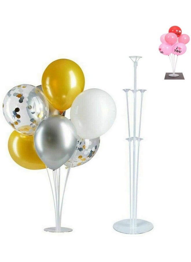 Smartcraft - Plastic Balloon Stand, Balloon Holder With 7 Balloon Sticks, 7 Balloon Cups And 1 Balloon Base For Birthday, Wedding Party, Holidays, Anniversary Decorations, Pack Of 1 - Image 1