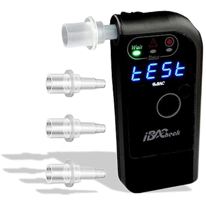 rayihni Portable Alcohol Tester with Electrochemical Fuel Cell Sensor. With Brilliant Light, Anti-Suction Mouthpiece + Eject Button, Low Power and Last 300 Tests - Image 3