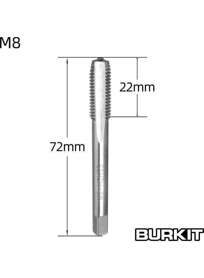 Burkit M8 X 1.25 Tap and Die Set, M8 x 1.25 Machine Thread Tap and Round Die Right Hand - Image 2