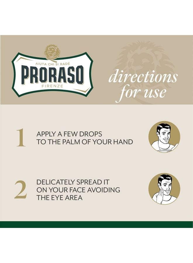 proraso لوشن ما بعد الحلاقة للرجال، منعش ومقوي مع المنثول وزيت الأوكالبتوس، 3.4 أونصة سائلة (عبوة واحدة) - Image 3