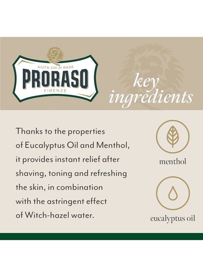 proraso لوشن ما بعد الحلاقة للرجال، منعش ومقوي مع المنثول وزيت الأوكالبتوس، 3.4 أونصة سائلة (عبوة واحدة) - Image 4