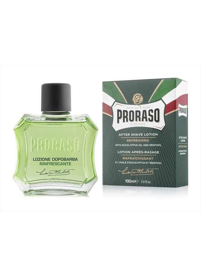 proraso لوشن ما بعد الحلاقة للرجال، منعش ومقوي مع المنثول وزيت الأوكالبتوس، 3.4 أونصة سائلة (عبوة واحدة) - Image 1