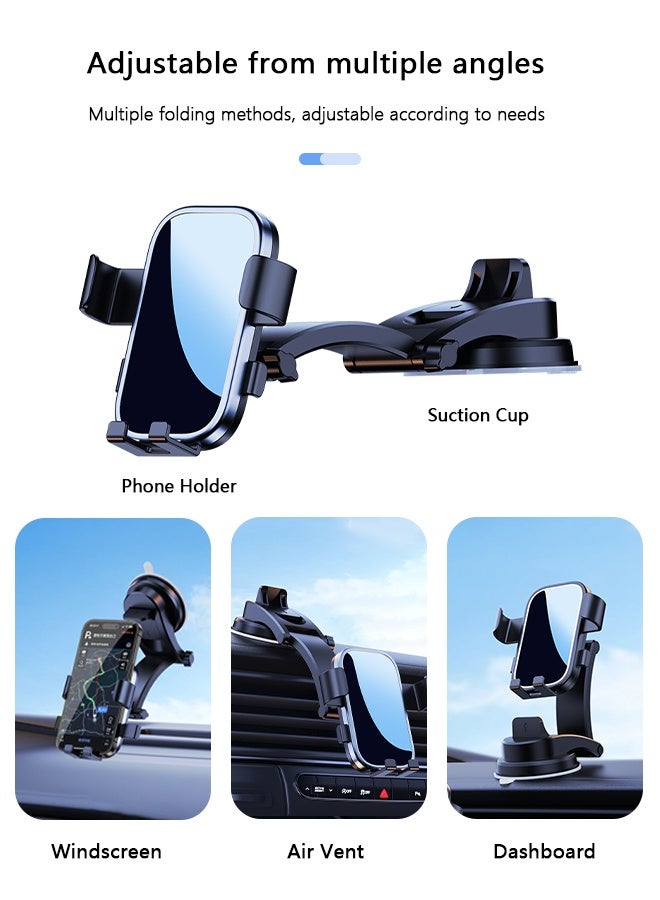 CAYGA Car Phone Holder, Mobile Holder For Car Long Arm Phone Holder Car for Dashboard Windshield Air Vent【Multi-Angle Adjustment Arm】Car Mobile Holder Compatible with most Smartphones,Dash Phone Holder Mount, Car Cell Phone Holder - Image 5