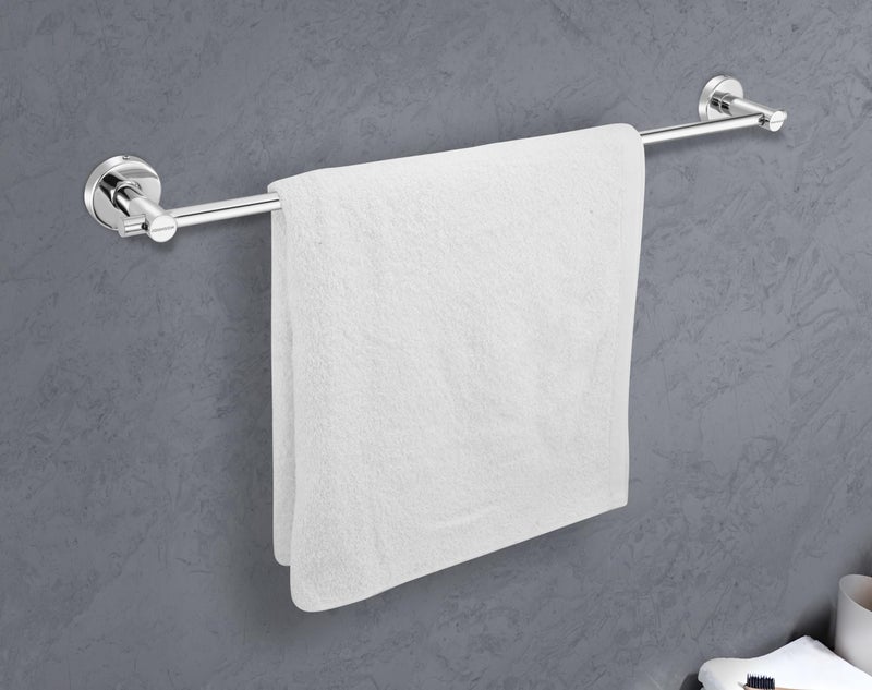 Johnson Bathrooms Alpha 24 Inch SS304 Towel Rod | Towel Hanger for Bathroom | 304 Grade Stainless Steel Towel Holder | Chrome Colour | T1550CAMZ | 1 Year Warranty - Image 1