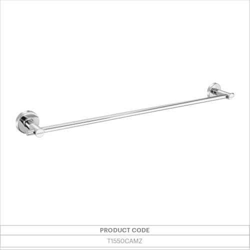 Johnson Bathrooms Alpha 24 Inch SS304 Towel Rod | Towel Hanger for Bathroom | 304 Grade Stainless Steel Towel Holder | Chrome Colour | T1550CAMZ | 1 Year Warranty - Image 4