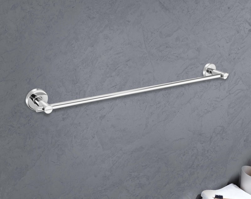 Johnson Bathrooms Alpha 24 Inch SS304 Towel Rod | Towel Hanger for Bathroom | 304 Grade Stainless Steel Towel Holder | Chrome Colour | T1550CAMZ | 1 Year Warranty - Image 2