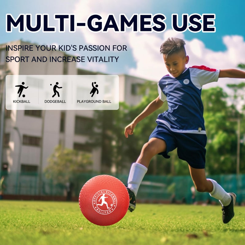 BallFUN Playground Balls Kickball, Rubber Dodge Balls for Kids and Adults, Dodgeballs Handball Indoor and Outdoor, Official Bouncing Ball Outdoor Toys for School - Image 4