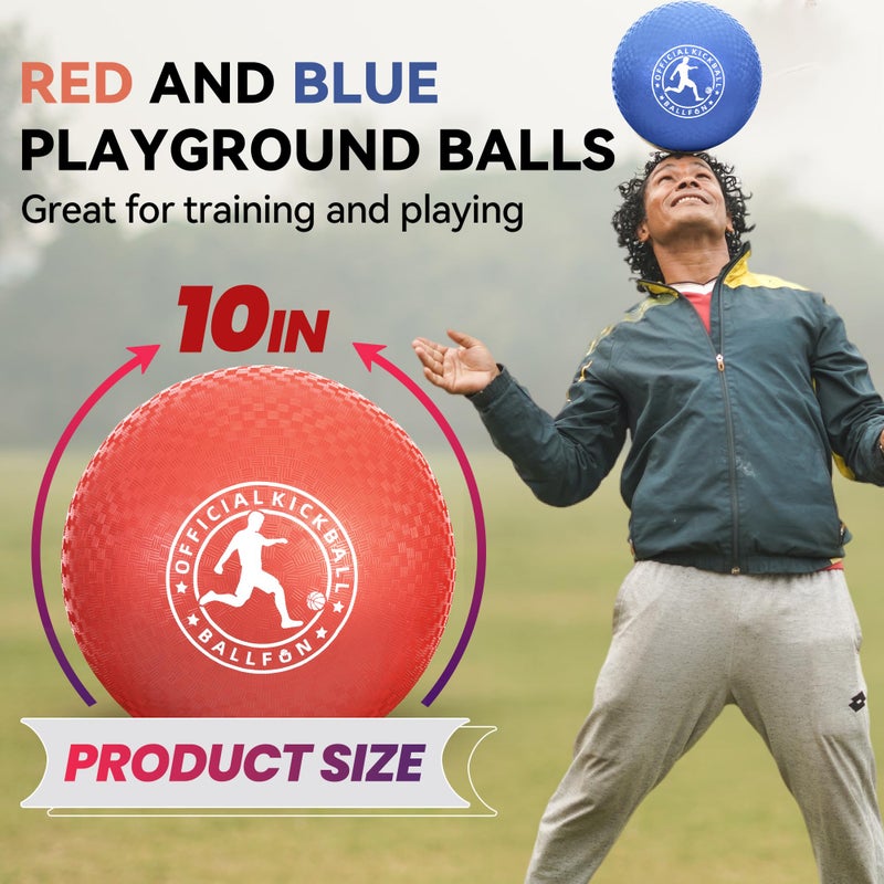 BallFUN Playground Balls Kickball, Rubber Dodge Balls for Kids and Adults, Dodgeballs Handball Indoor and Outdoor, Official Bouncing Ball Outdoor Toys for School - Image 2