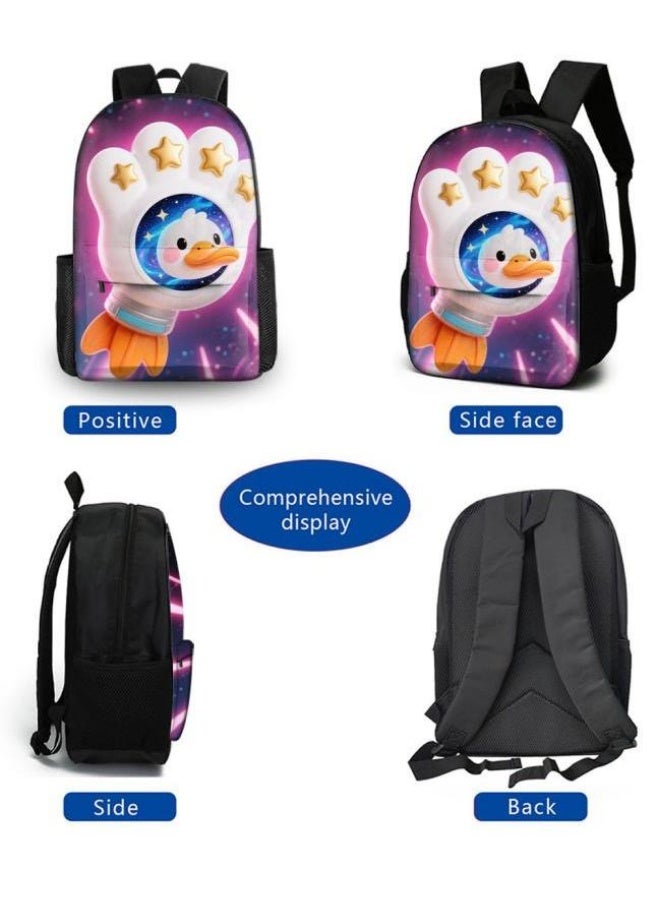Bright Li Fire Fashion is unlimited! Cartoon bag three-piece set, suitable for a variety of scenes for students and teenagers (available for students, children, friends on outings, mountain climbing, schooling, etc.) - 23 - Image 3