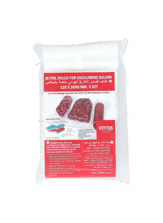 5-Piece Foil Rolls for Salami Clear 12 x 3 cm 176212