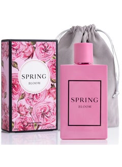 NovoGlow Spring Bloom for Women  Fresh  Slightly Grassy Jasmine Notes  Light Simple  has Natural Sweetness  Ideal for Who Wants to Smell Like Flowers  Elegant 34fl Oz Bottle with Grey Suede
