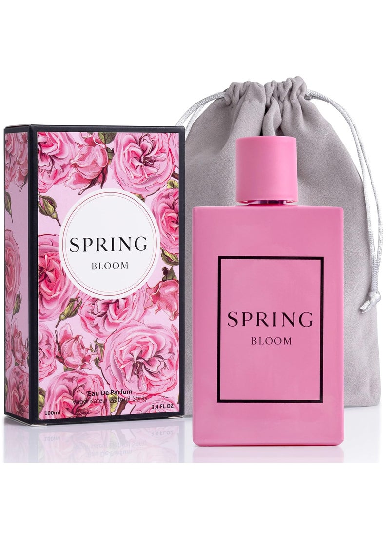 NovoGlow - NovoGlow Spring Bloom for Women  Fresh  Slightly Grassy Jasmine Notes  Light Simple  has Natural Sweetness  Ideal for Who Wants to Smell Like Flowers  Elegant 34fl Oz Bottle with Grey Suede - Image 1