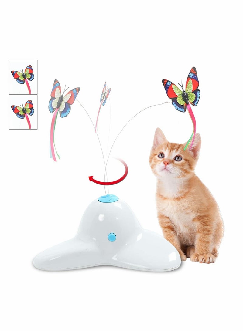 SYOSI Cats Toys, Cat Toys Interactive for Indoor Cats Adult Kitten, Electric Kitten Toys, Automatic Rotating Butterfly Cat Toy for Chasing, Interactive Kitten Toys Gifts - Image 1