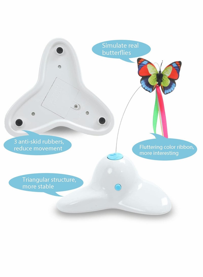 SYOSI Cats Toys, Cat Toys Interactive for Indoor Cats Adult Kitten, Electric Kitten Toys, Automatic Rotating Butterfly Cat Toy for Chasing, Interactive Kitten Toys Gifts - Image 2