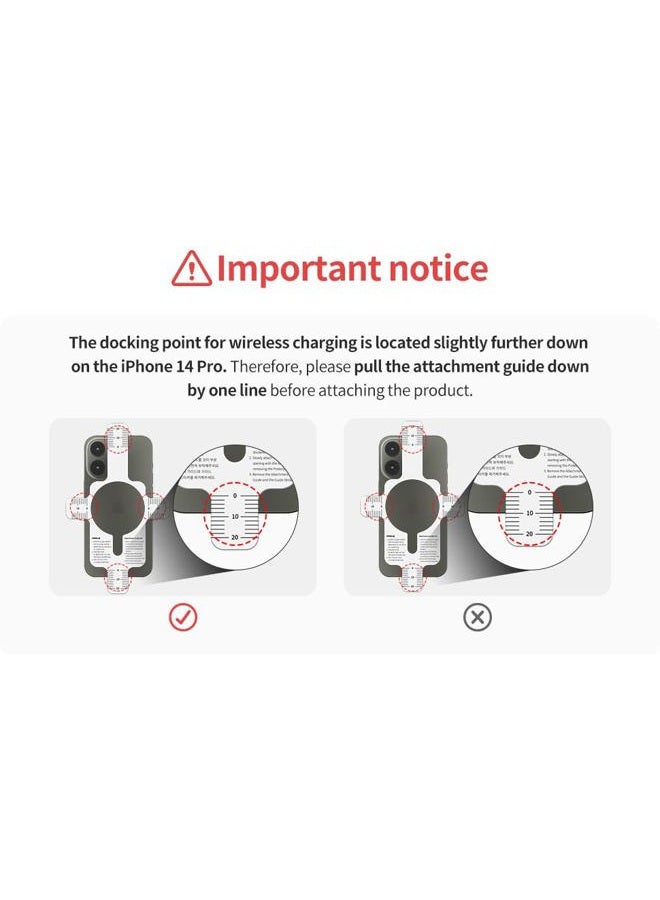 Sinjimoru for MagSafe Sticker, Magnetic Ring for Phone Case, Adaptor for MagSafe Magnet, 1000g Magnet Strength, Wireless Charging, M-Plate Black - Image 5