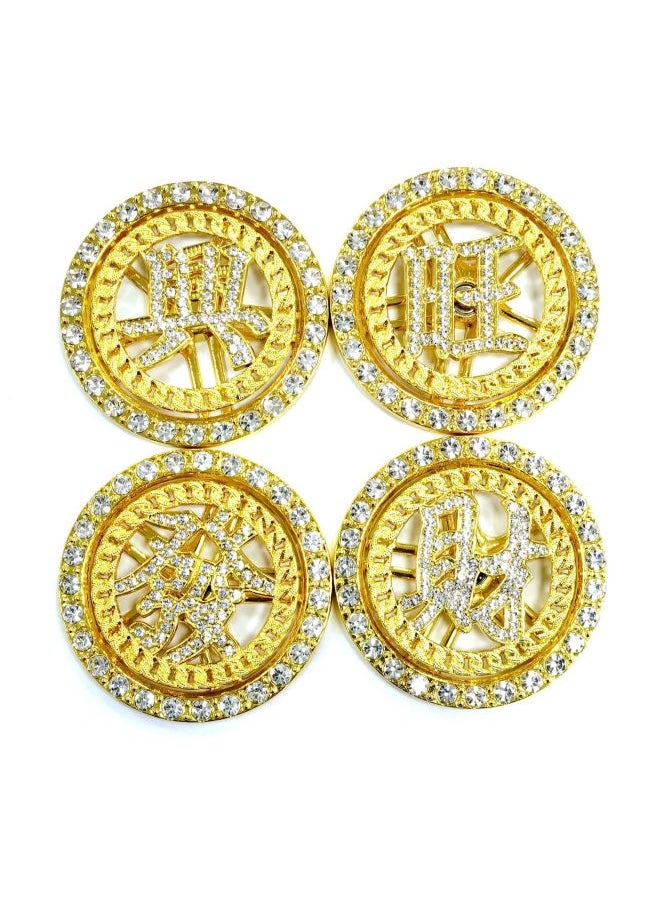 Generic - Shake The Voice DIY Time To Run Mobile Phone Dollar Back Sticker Prosperous Fortune Rotating Mobile Phone Shell Accessories Turn Big Money Gold Coins-Specifications Support Image Upload:Gold 62mm Hair Word - Image 1